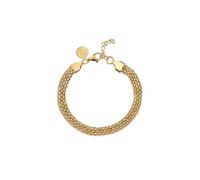 SINGULARU - Bracciale Tape. Acciaio con Finitura Placcata Oro 18Kt. Stile Elegante con Forma a Rete. Lunghezza 19 cm. Gioielli per Donna