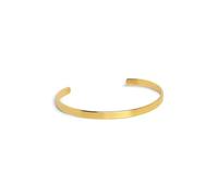 SINGULARU - Brazalete Plate. Acciaio con finitura placcata in oro 18Kt. Bracciale rigido e regolabile con apertura di 3 cm. Gioielli per donna