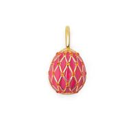 SINGULARU - Charm Easter Egg Pink. Ottone con placcatura in Oro 18Kt, Smalto e Zirconi. Gioielli da Donna.