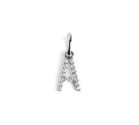 SINGULARU - Charm Letter Spark. Ciondolo Personalizzato in Argento Sterling 925 con Finitura Placcata Rodio. Abbinabile con Collana. Gioielli da Donna. Lettera A