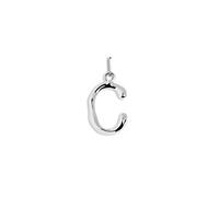SINGULARU - Charm Letter XL. Ciondolo con Iniziale in Ottone con Finitura Placcata Rodio. Abbinabile con Collana. Gioielli da Donna. Lettera C