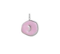 SINGULARU - Charm Moon Enamel Lavande. Ottone. Medaglione con Motivo Luna e Dettagli in Smalto Color Lavanda. Chiusura con Gancio. Gioielli da Donna