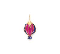 SINGULARU - Charm Phi Phi. Ottone con Placcatura in oro 18 kt e Smalto. Gioielli da donna.