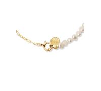 SINGULARU - Collana Chic Pearl. Acciaio con Finitura Placcata Oro 18 Kt e Motivo con Perle Naturali d'Acqua Dolce. Lunghezza 40 cm. Gioielli da Donna