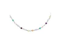 SINGULARU - Collana Crystals Colors. Pendente in Argento Sterling 925 con Finitura Placcata Rodio. Catena Taglia Unica. Gioielli da Donna