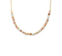 SINGULARU - Collana Daylight. Collane in Acciaio con Finitura Placcata Oro 18Kt e Pietre Naturali Colorate. Gioielli da Donna