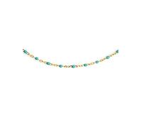 SINGULARU - Collana Dots Turquoise Enamel. Catena con Pietre Naturali in Argento Sterling 925 con Placcatura Oro 18Kt. Taglia Unica. Gioielli da Donna
