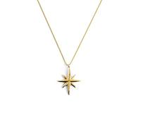 SINGULARU - Collana Guidance. Ciondolo in Argento 925. Catena Taglia Unica. Collana Combinabile con Motivo Stella. Bagno in Oro 18 Kt. Gioielli per Donna