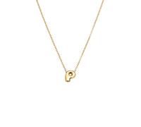 SINGULARU - Collana Hailey Letter. Acciaio con Placcatura in oro 18 kt. Gioielli da donna. Lettera P.