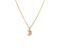 SINGULARU - Collana Little Moon Spark. Argento con Placcatura in oro 18 kt e Zirconia. Gioielli da donna.