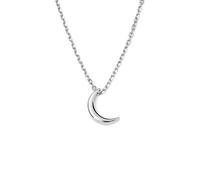 SINGULARU - Collana Nébula. Argento Sterling 925 con Placcatura Rodio. Catena Fina con Pendente Luna. Lunghezza di 45 cm. Gioielli da Donna