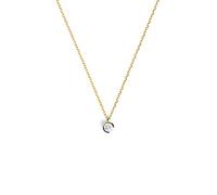 SINGULARU - Collana Single Spark. Catena con Pendente in Argento Sterling 925 Placcato Oro 18Kt e Zircone. Lunghezza Regolabile. Gioielli da Donna