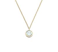 SINGULARU - Collana Smiley Sky Enamel. Ottone con Placcatura Oro 18Kt e Pendente Smaltato. Misura Unica con Estensione. Gioielli da Donna