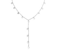 SINGULARU - Collana Y Mini Moon. Acciaio. Catena con Pendente Lungo 8 cm. Lunghezza 40 cm + 5 cm di Estensione. Gioielli da Donna