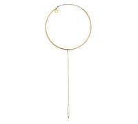 SINGULARU - Collana Y Pearl. Acciaio avec Placcatura in oro 18 kt et Perla coltivata. Gioielli da donna.