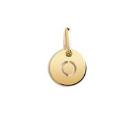 SINGULARU - Mini Medallion Letter. Pendente Iniziale in Argento Sterling 925 con Finitura Placcata Oro 18Kt. Combinabile con Collana. Gioielli da Donna. Lettera O