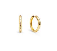 SINGULARU - Orecchini Cerchio Astra L. Ottone con Placcatura Oro 18Kt. Stile Maxi con Dettagli in Zirconi e Stelline. Chiusura Congo/Click. Gioielli da Donna