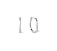 SINGULARU - Orecchini Cerchio Bossa. Acciaio con Forma Ovale. Orecchini Minimalisti con Chiusura Congo/Click. Gioielli per Donna