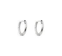 SINGULARU - Orecchini Cerchio Cleo L. Argento 925 con Finitura in Bagno di Rodio. Chiusura Congo. Gioielli per Donna