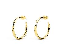 SINGULARU - Orecchini Cerchio Lake. Ottone con Placcatura Oro 18Kt. Chiusura a Pressione. Gioielli da Donna