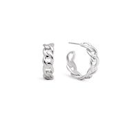 SINGULARU - Orecchini Chunky Eslabón. Acciaio con Diametro Esterno di 20,5 mm. Chiusura in Silicone. Gioielli da Donna