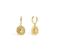 SINGULARU Orecchini da donna Solstice Sun Placcato Oro | L'argento sterling placcato in oro rosa dona eleganza con il design a medaglione. Lettere dalla A alla Z.