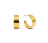 SINGULARU - Orecchini Giorgia. Acciaio con Placcatura Oro 18Kt. Chiusura in Silicone placcato Oro 18Kt. Gioielli da Donna