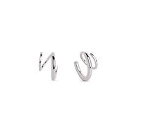 SINGULARU - Orecchini Gota Spiral. Argento Sterling con Finitura in Rodio. Senza Chiusura. Gioielli per Donna
