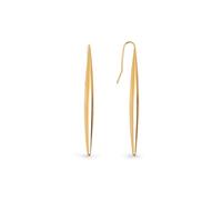 SINGULARU - Orecchini Irati. Acciaio con Finitura Placcata Oro 18Kt. Lunghi, Rigidi e Pendenti con Chiusura a Gancio. Gioielli per Donna