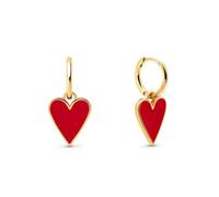 SINGULARU - Orecchini Lovely Heart. Ottone con placcatura in Oro 18kt. Chiusura a congo. Gioielli per donna.