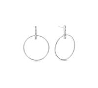 SINGULARU - Orecchini Ophelia. Ottone con Placcatura Rodio con Zirconi. Chiusura in Silicone. Gioielli da Donna