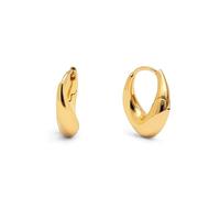 SINGULARU - Orecchini Organic Twist. Ottone con Finitura in Oro 18Kt. Stile Organico e Versatile. Chiusura Click. Gioielli per Donna