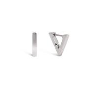 SINGULARU - Orecchini Piramide. Acciaio con Altezza di 13,9 mm. Forma Triangolare con Chiusura Congo/Click. Gioielli per Donna