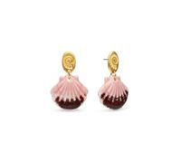 SINGULARU - Orecchini Sira. Acciaio con Placcatura in oro 18 kt e Ceramica. Gioielli da donna.