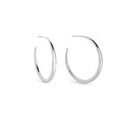 SINGULARU - Orecchini Slay. Acciaio con Finitura Brillante e Minimalista. Chiusura in Silicone. Gioielli da Donna