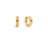 SINGULARU - Orecchini Spark Color. Ottone con Placcatura Oro 18Kt con Zirconi. Chiusura Click/Congo. Gioielli da Donna