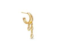 SINGULARU - Orecchino Doble Drip. Ottone avec Placcatura in oro 18 kt et Zirconia. Bijoux pour Femme.