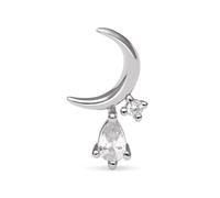 SINGULARU - Orecchino Luna Spark. Argento con Placcatura in rodio e Zirconia. Gioielli da donna.