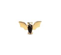 SINGULARU - Orecchino Singolo Boo Bat. Argento Sterling 925 con Placcatura Oro 18Kt. Chiusura a Pressione. Gioielli da Donna
