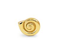 SINGULARU - Orecchino Singolo Costa. Argento Sterling 925 con Finitura in Oro 18Kt. Motivo Conchiglia e Chiusura Farfalla. Gioielli per Donna