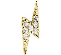 SINGULARU - Orecchino Singolo Lightning Spark. Argento Sterling 925 con Placcatura Oro 18Kt. Chiusura a Pressione. Gioielli da Donna