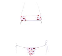 SINGUYUN Sexy Strawberry Lingerie Micro Bikini Anime Giapponese Cosplay Costume Da Bagno Perizoma Pigiama Set, 316 Bianco Rosso, Taglia Unica, 316bianco Rosso, taglia unica