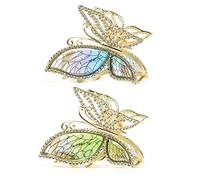Sinide - Fermagli per capelli con strass, confezione da 2 fermagli per capelli a forma di farfalla, con strass, antiscivolo, per capelli scintillanti, accessori per capelli, per donne, donne, ragazze