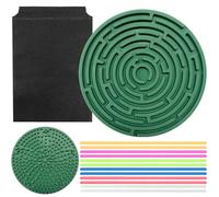 Sinirttou Scheda di Attività Sensoriale,Giocattolo Sensoriale Fidget Toys in Silicone,Double Face Giocattolo Calmante per Autismo ADHD per Anni e Adulti,Rotonda Vert e 12 Cordoncini Colorati