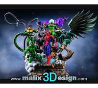 Sinister Six / Spider Man Diorama, Stampa 3D In Resina, 18Cm (Non Dipinto)