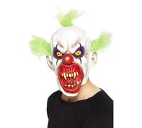 Sinistro Pagliaccio Spaventoso Maschera Adulti Evil Halloween Costume Verde Hair