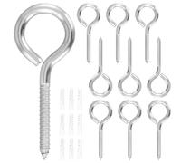 SINJEUN 10 viti con occhiello M8 x 100 mm, gancio a vite con occhielli a vite in acciaio inox