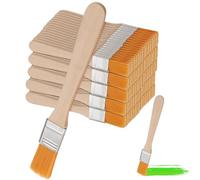 SINJEUN 100 pennelli da 13 x 1,5 cm di larghezza, pennelli piatti in nylon, pennelli professionali in legno, pennelli in nylon per vernice, pulizia, colla e fai da te, acquerello