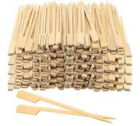 SINJEUN 1000 PCS 12cm spiedini di bambù, spiedini piatti di legno per hamburger, bastoncini di legno per spiedini da barbeque, spiedini da cocktail per kebab, frutta, panini, cocktail, buffet, feste.