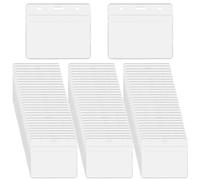 SINJEUN 150 pezzi 95 x 80 mm trasparente porta badge porta carte di credito plastica rigida porta badge impermeabile per uffici ed eventi aziendali